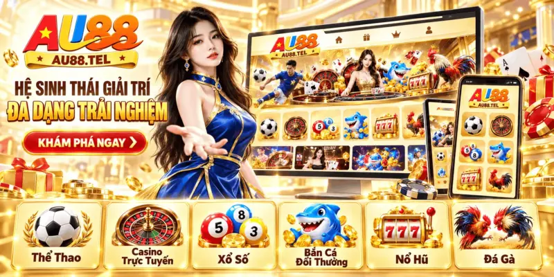 Giao diện trang chủ và các danh mục trò chơi AU88